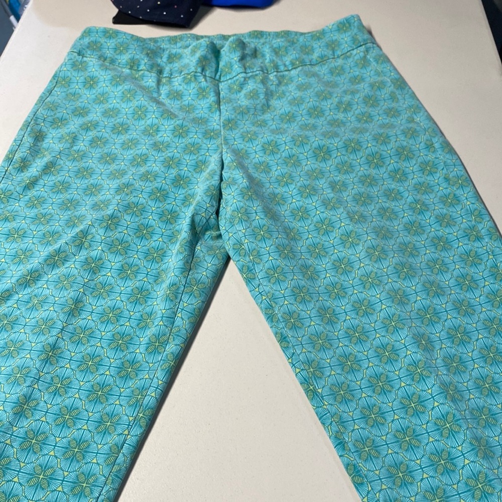 Ruby rd teal and green capris pants